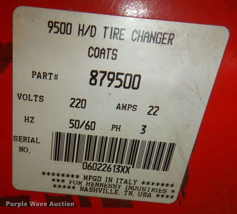 image for item JQ9974 Coats 9500  tire machine