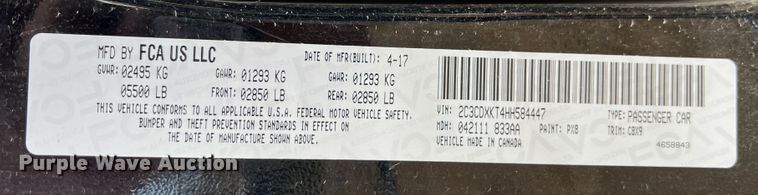 image for item KF9821 2017 Dodge Charger Police