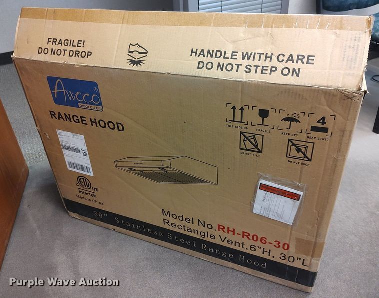 image for item MM9914 Awoco RHR06-30  stainless steel range hood