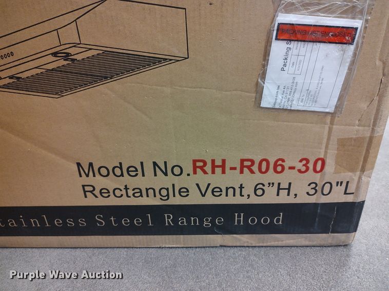 image for item MM9914 Awoco RHR06-30  stainless steel range hood