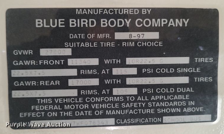 image for item MM9932 1998 Blue Bird TC2000  school bus