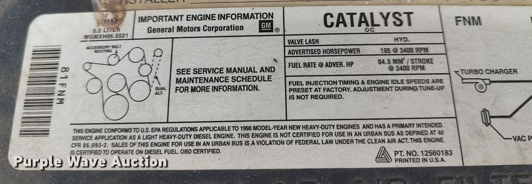 image for item MM9934 1998 Chevrolet Express G3500  school bus