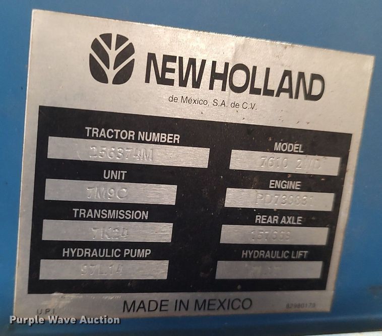 image for item MM9938 1998 New Holland 7610  tractor