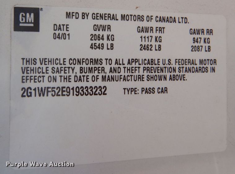 image for item MP9032 2001 Chevrolet Impala