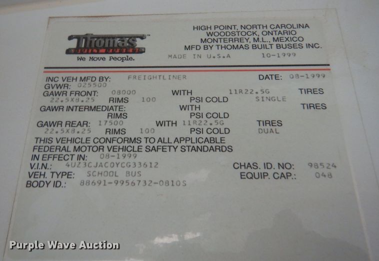 image for item MP9035 2000 Freightliner  school bus