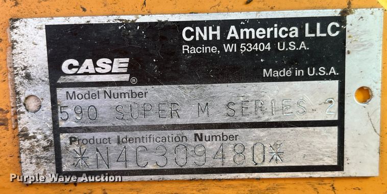 image for item MW9438 2005 Case 590 Super M Series 2  backhoe