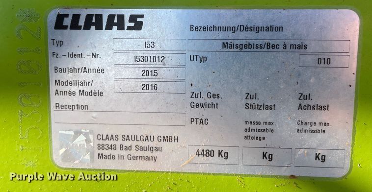 image for item DN4527 2016 Claas Orbis 900  rotary forage head