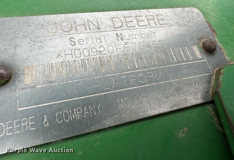 image for item JD9633 John Deere 920  rigid head