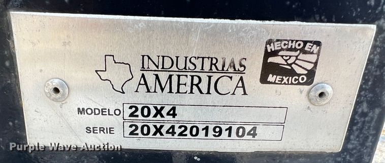 image for item JU9710 Industrias America 20X4  hay bale trailer