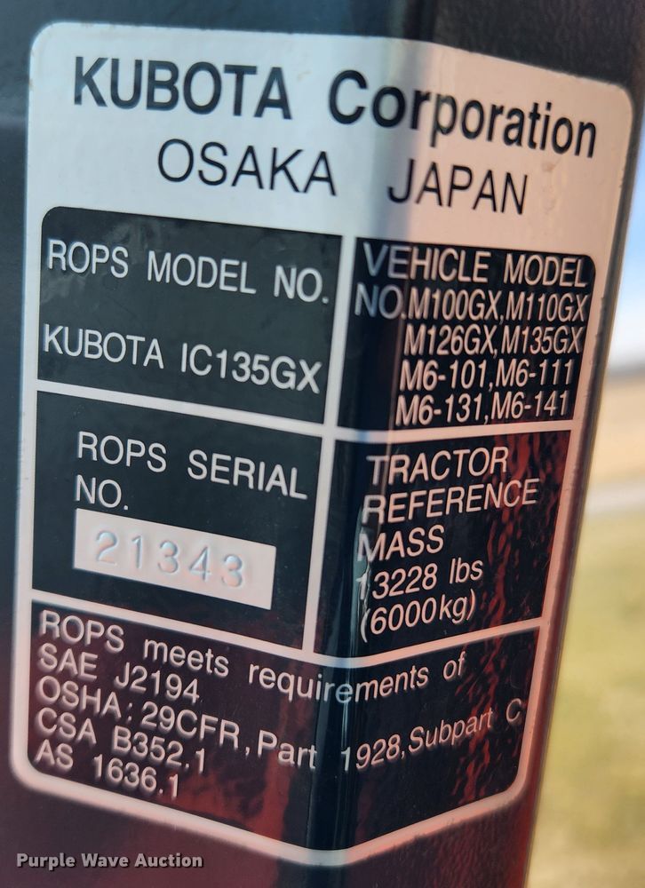 image for item KT9504 Kubota M6-111  MFWD tractor