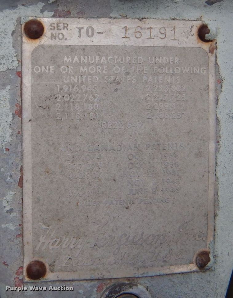 image for item LS9928 1950 Ferguson TO-20  tractor