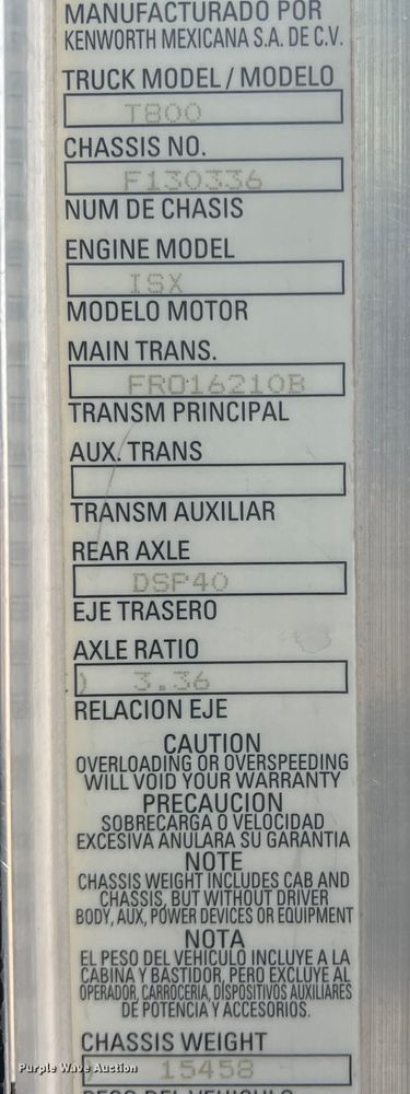 image for item DK7207 2006 Kenworth T800  semi truck