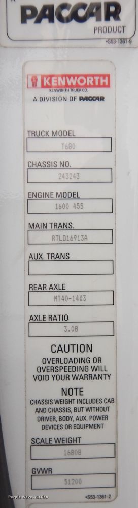 image for item DK7537 2019 Kenworth T680 semi truck