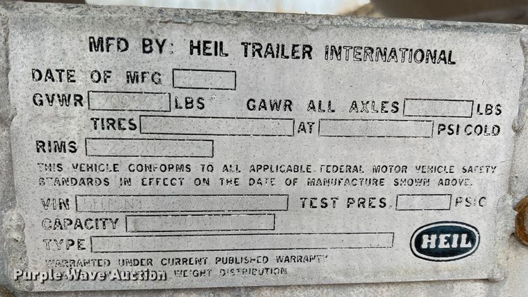 image for item ID9346 1997 Heil  pneumatic dry bulk trailer