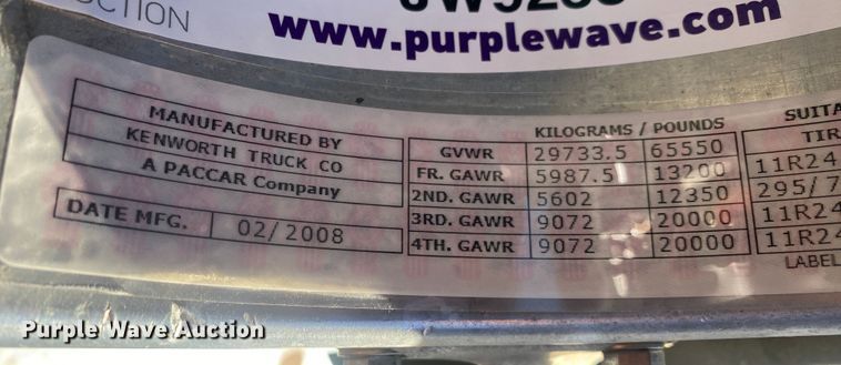 image for item JW9233 2009 Kenworth T800  semi truck