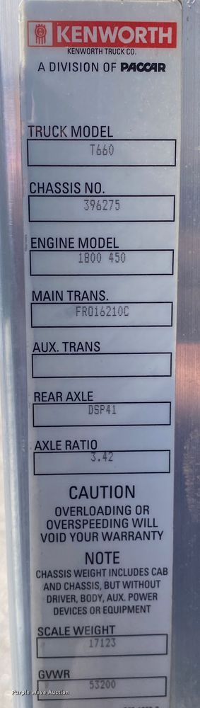 image for item JW9331 2014 Kenworth T660  semi truck