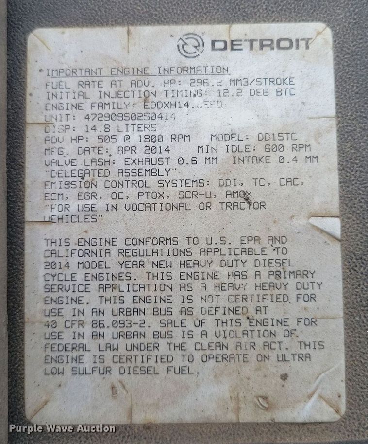 image for item LG9403 2015 Freightliner Cascadia  semi truck