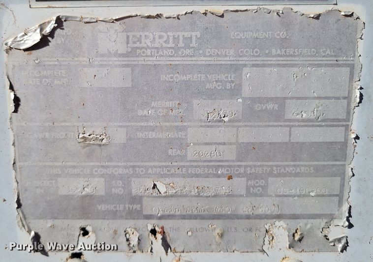 image for item LG9451 1980 Merritt GS-400-08  grain trailer