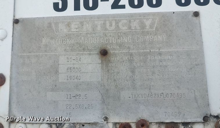 image for item MM9943 1985 Kentucky  dry van trailer