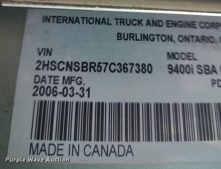 image for item MM9947 2007 International 9400  semi truck