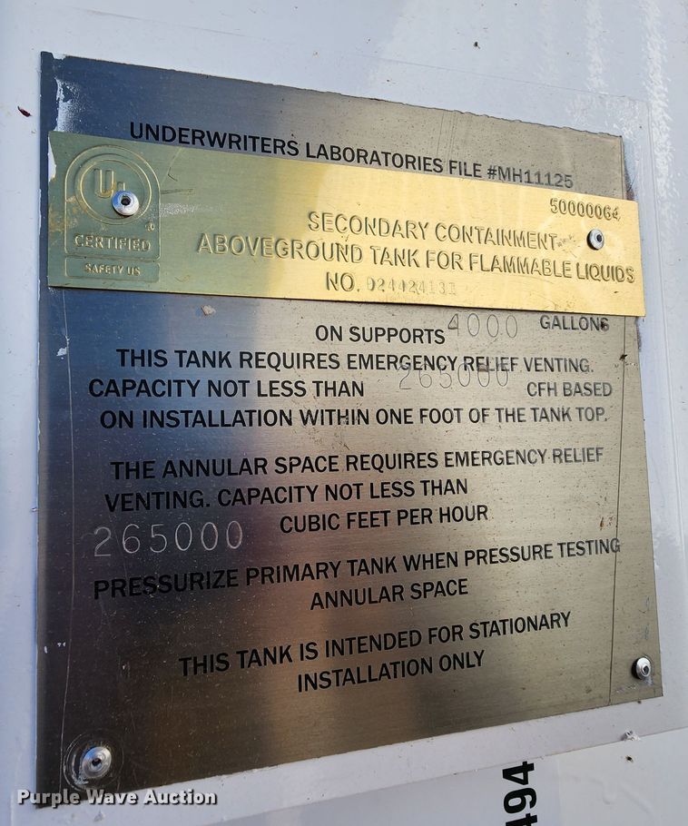 image for item DK6494 Underwriters Laboratories Inc.  fuel tank