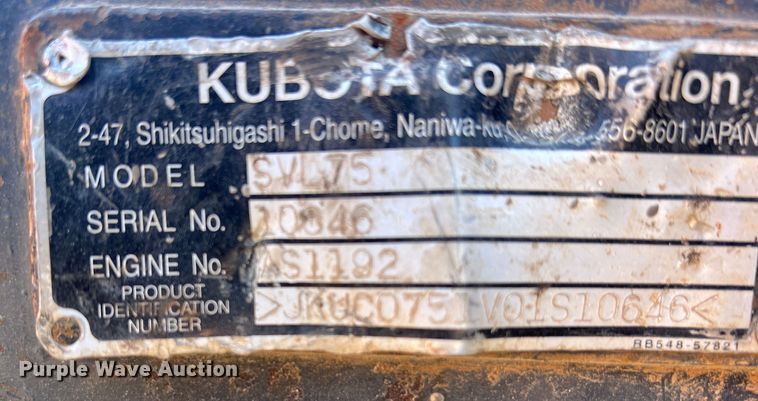 image for item DS2645 2010 Kubota SVL75  tracked skid steer loader
