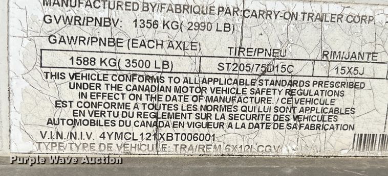 image for item DS2663 2011 Carry On  enclosed cargo trailer