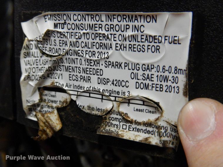 image for item IO9250 2013 Cub Cadet  lawn mower