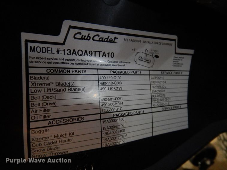 image for item IO9252 2022 Cub Cadet LT46  lawn mower