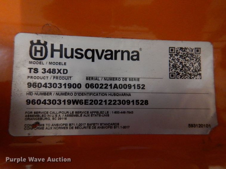 image for item IO9259 2021 Husqvarna TS 348XD  lawn mower