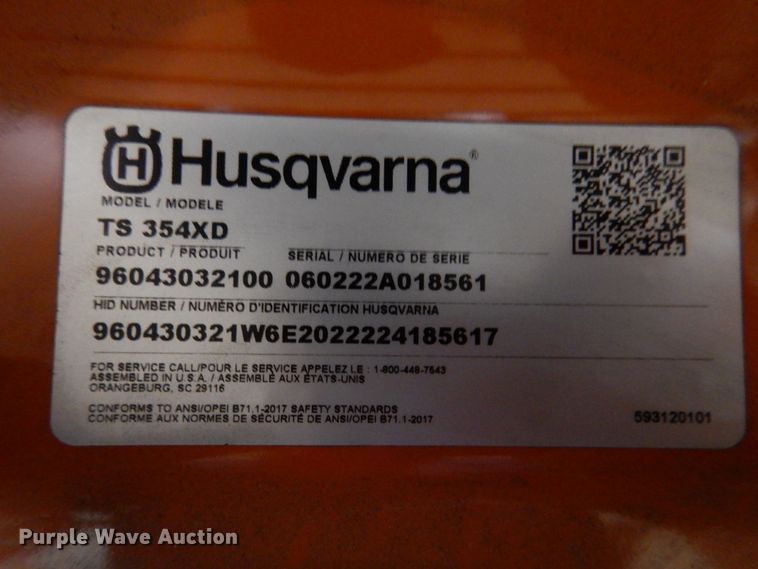 image for item IO9260 2022 Husqvarna TS354XD  lawn mower