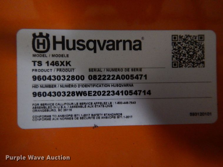 image for item IO9262 2022 Husqvarna TS146XK  lawn mower