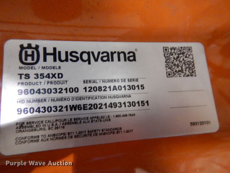 image for item IO9265 2021 Husqvarna TS354XD  lawn mower