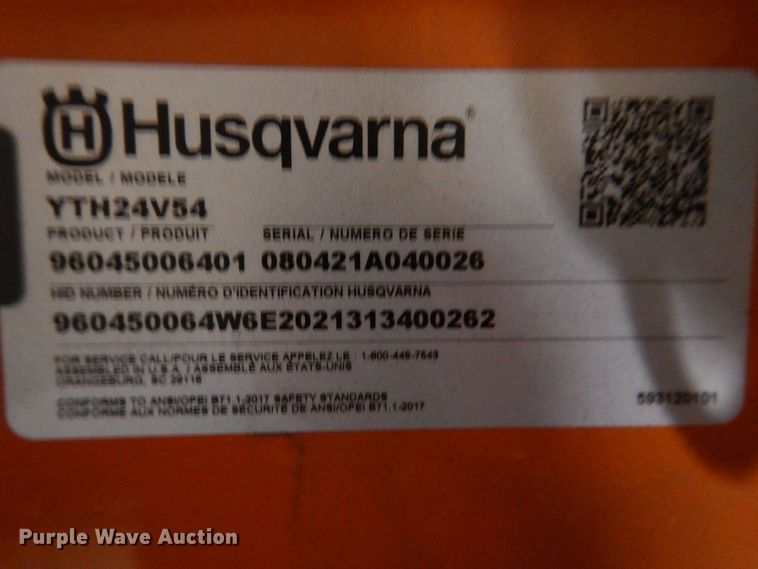 image for item IO9267 2021 Husqvarna YTH24V54  lawn mower