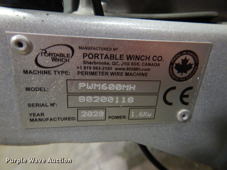 image for item IO9276 2020 Portable Winch Co. PWM600MH  cable laying machine