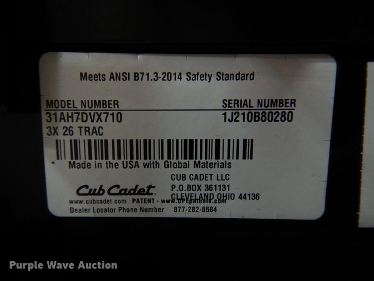 image for item IO9284 2020 Cub Cadet 3X  snow blower