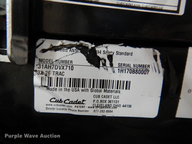 image for item IO9286 2020 Cub Cadet 3X  snow blower