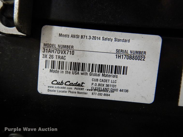 image for item IO9288 2020 Cub Cadet 3X  snow blower