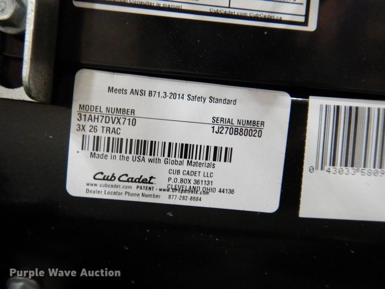 image for item IO9289 2020 Cub Cadet 3X  snow blower