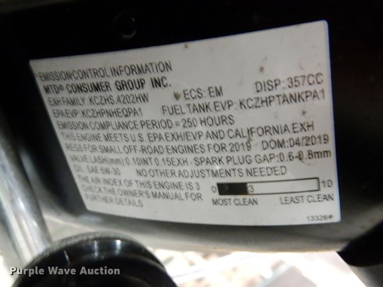 image for item IO9291 2019 Cub Cadet 3X  snow blower