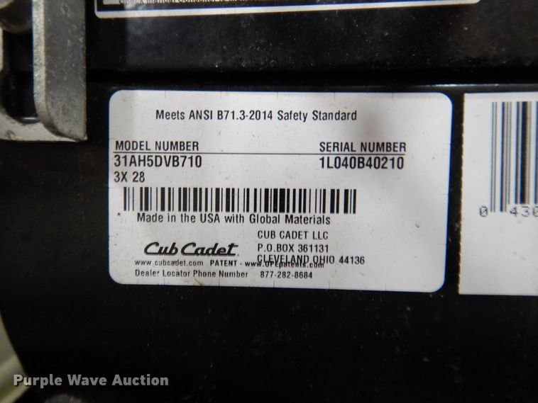 image for item IO9295 2020 Cub Cadet 3X  snow blower