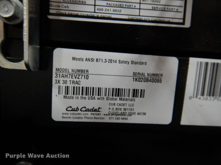 image for item IO9299 2020 Cub Cadet 3X  snow blower