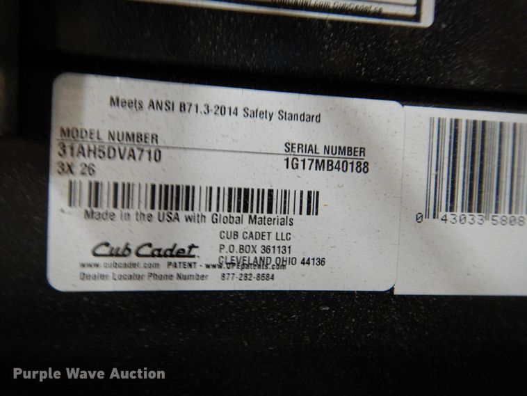 image for item IO9311 2020 Cub Cadet 3X  snow blower