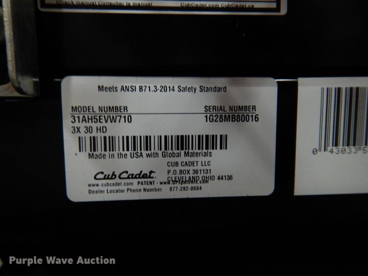 image for item IO9312 2020 Cub Cadet 3X  snow blower