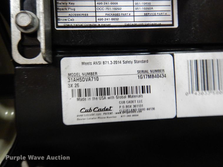 image for item IO9313 2020 Cub Cadet 3X  snow blower