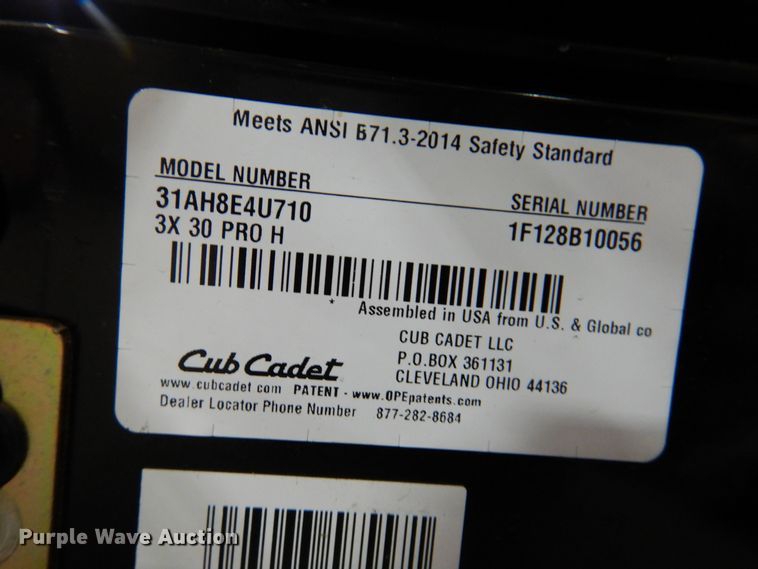 image for item IO9315 2017 Cub Cadet 3X  snow blower