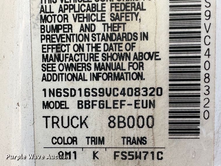 image for item JD9772 1997 Nissan  pickup truck