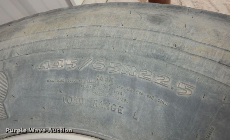 image for item JQ9981 (4) Goodyear 445/65R22.5 tires and wheels