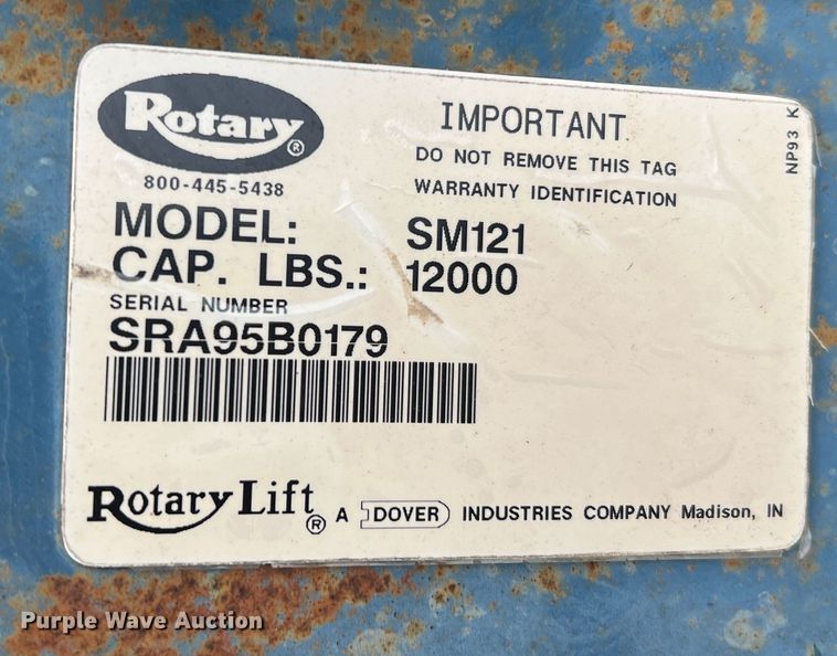 image for item JU9695 Rotary SM121  automotive lift