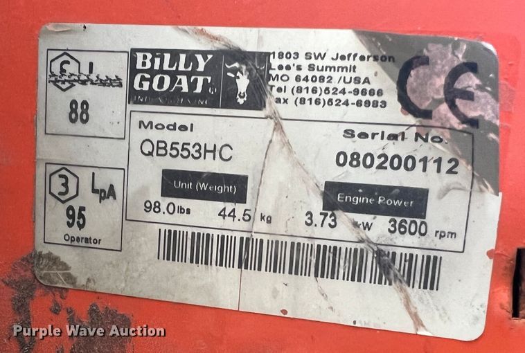 image for item JU9703 Billy Goat QB553HC  blower